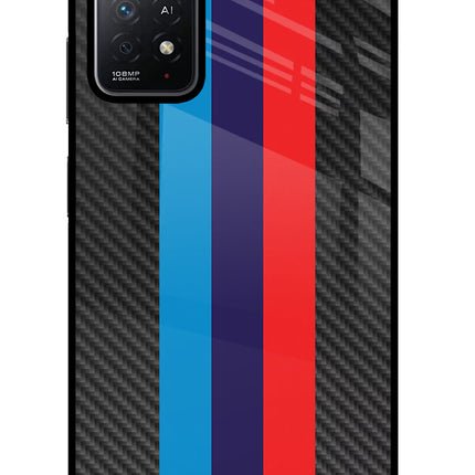 BMW Stripes Pattern Redmi Note 11 Pro+ 5G Glass Case Back Cover by Casekaro