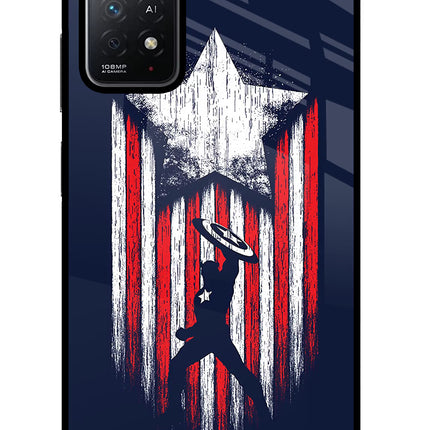 Captain America Marvel Art Redmi Note 11 Pro+ 5G Glass Case Back Cover by Casekaro