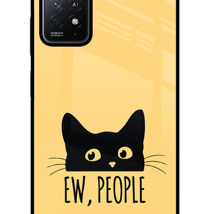 Ew People Catitude Redmi Note 11 Pro+ 5G Glass Case Back Cover by Casekaro