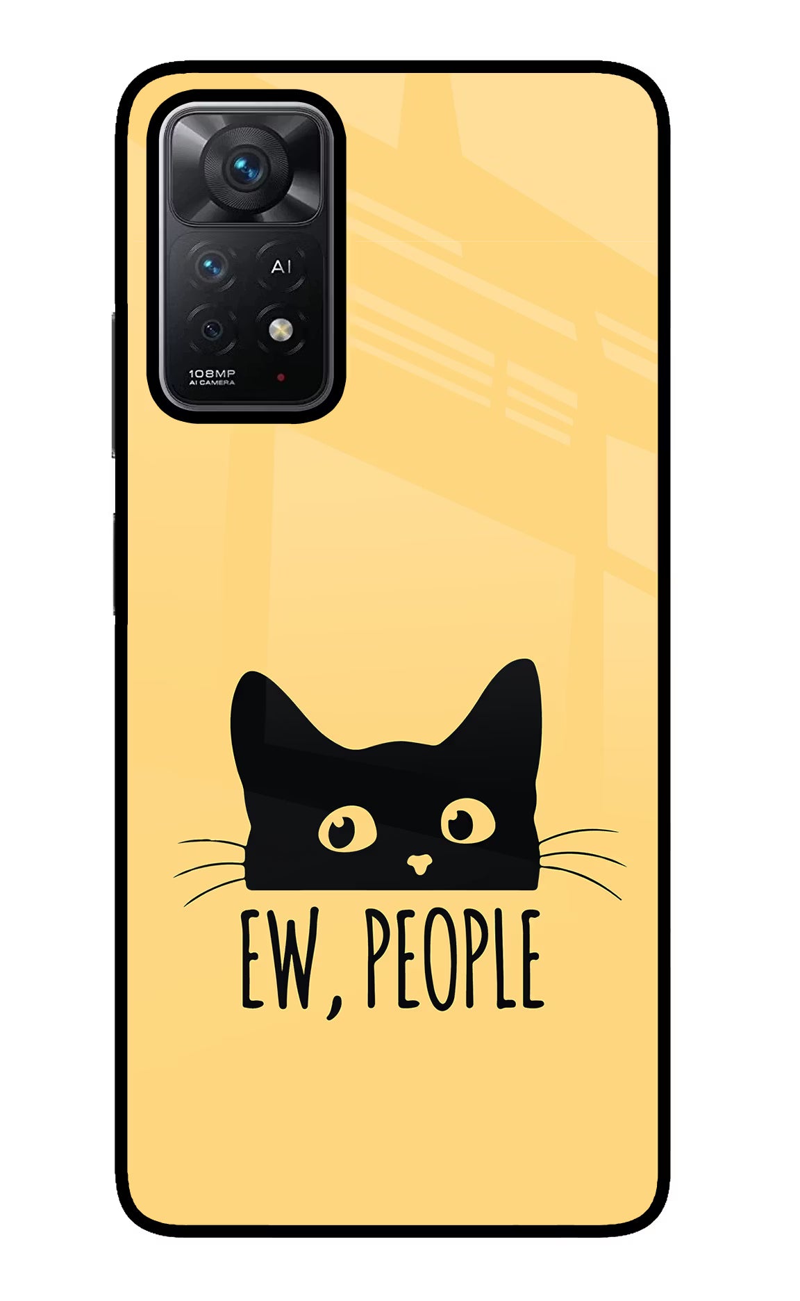 Ew People Catitude Redmi Note 11 Pro+ 5G Glass Case Back Cover by Casekaro