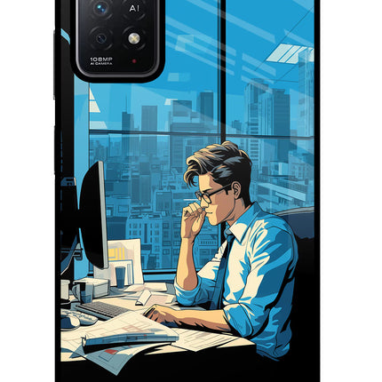 Focused Hustler (AI Generated) Redmi Note 11 Pro+ 5G Glass Case Back Cover by Casekaro