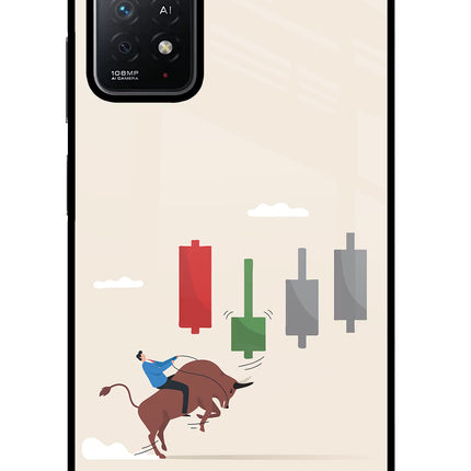 Bull Trading Momentum Redmi Note 11 Pro+ 5G Glass Case Back Cover by Casekaro
