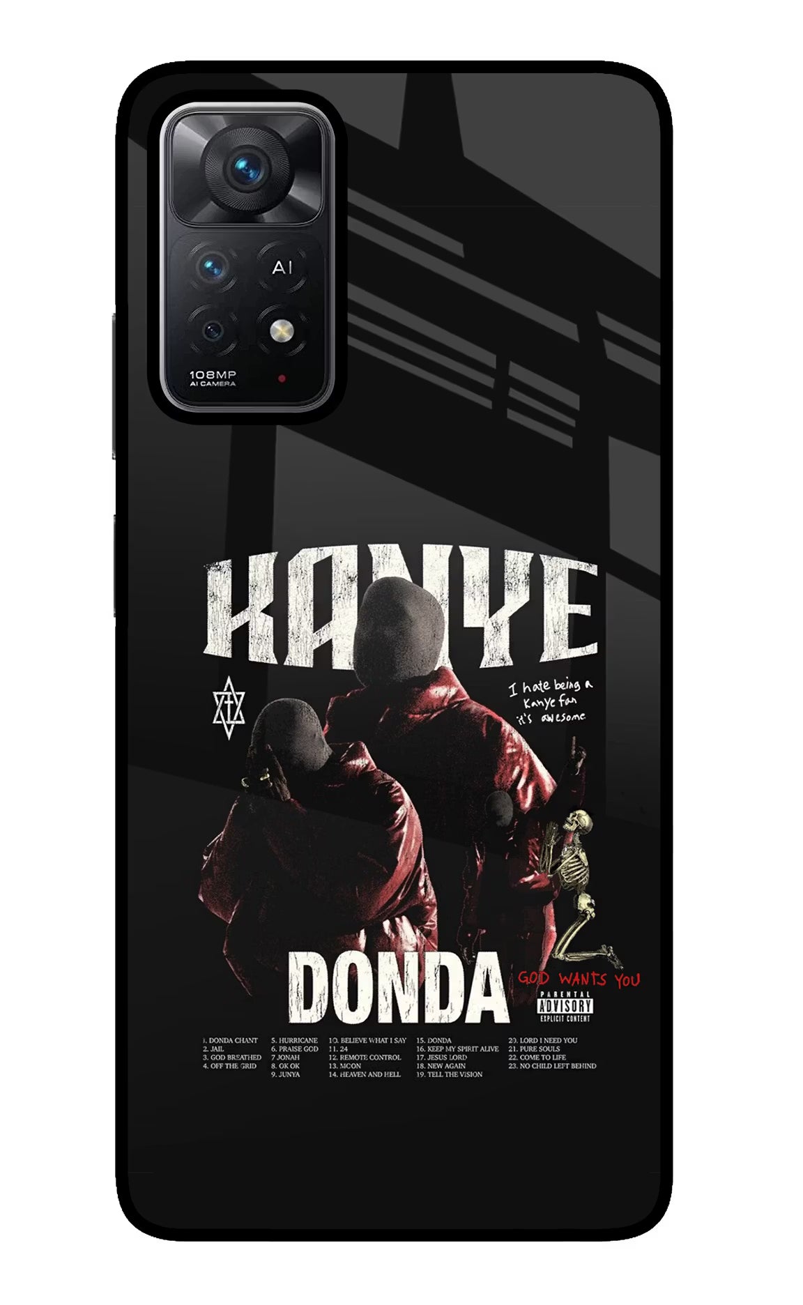 Donda Kanye West Redmi Note 11 Pro+ 5G Glass Case Back Cover by Casekaro