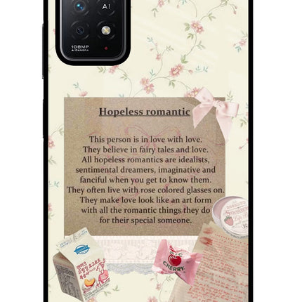 Hopeless Romantic Redmi Note 11 Pro+ 5G Glass Case Back Cover by Casekaro