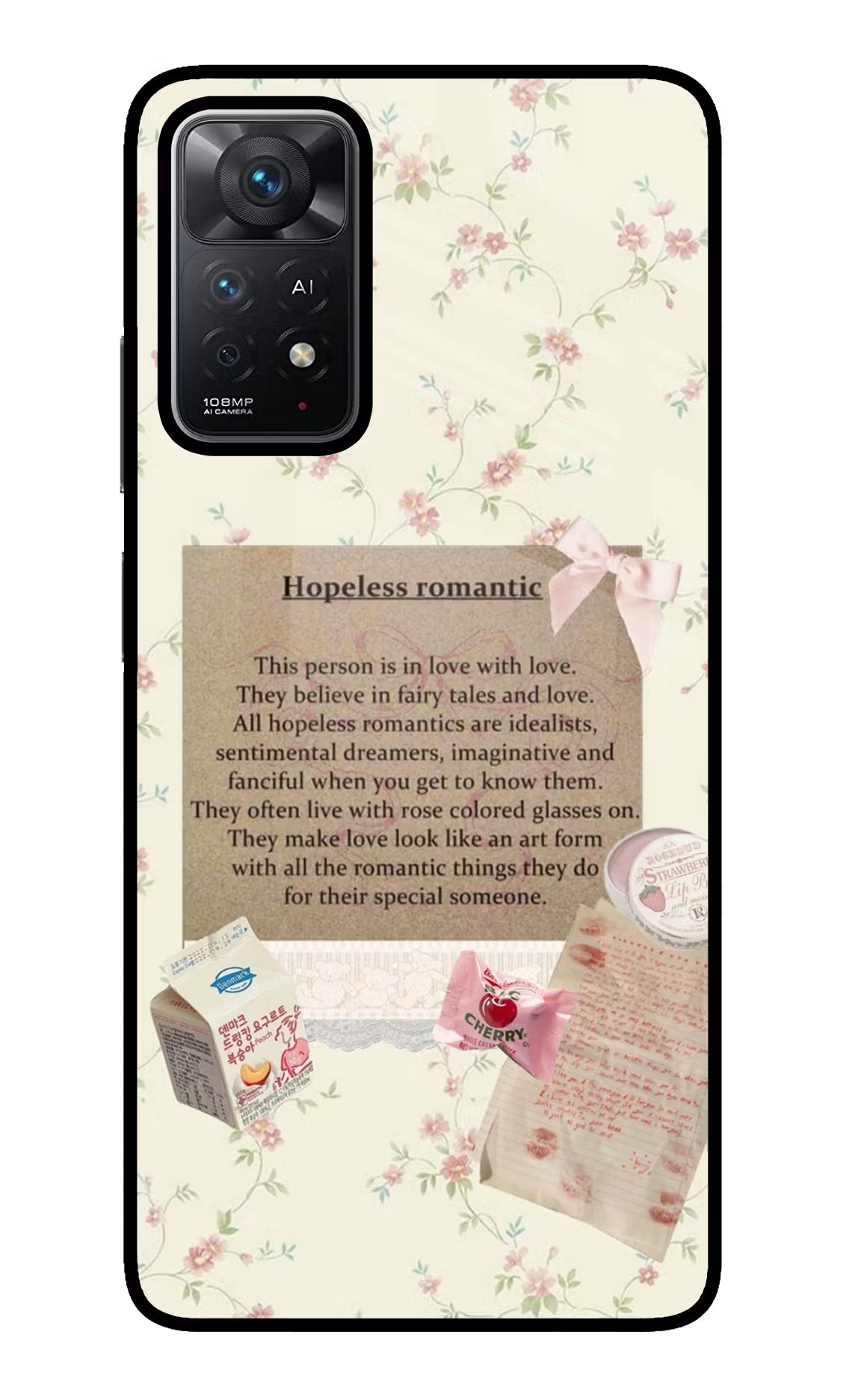 Hopeless Romantic Redmi Note 11 Pro+ 5G Glass Case Back Cover by Casekaro