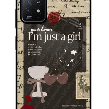 I am just a girl Redmi Note 11 Pro+ 5G Glass Case
