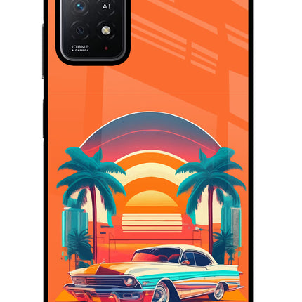 Palm Drive 80s Redmi Note 11 Pro+ 5G Glass Case Back Cover by Casekaro
