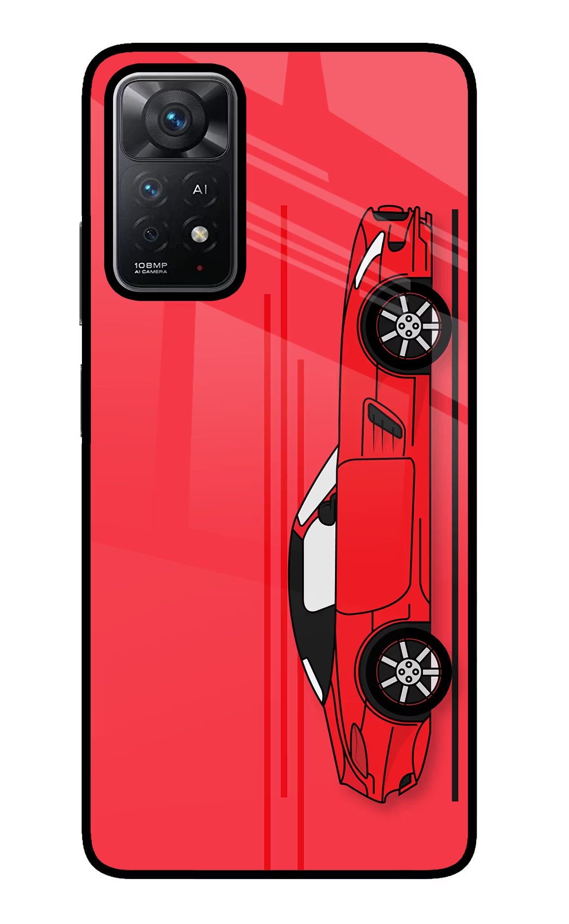 Red Velocity Redmi Note 11 Pro+ 5G Glass Case Back Cover by Casekaro