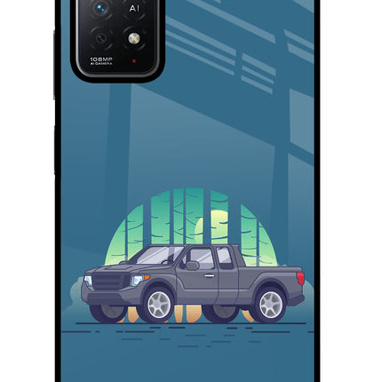 Retro Garage Vibe Redmi Note 11 Pro+ 5G Glass Case Back Cover by Casekaro