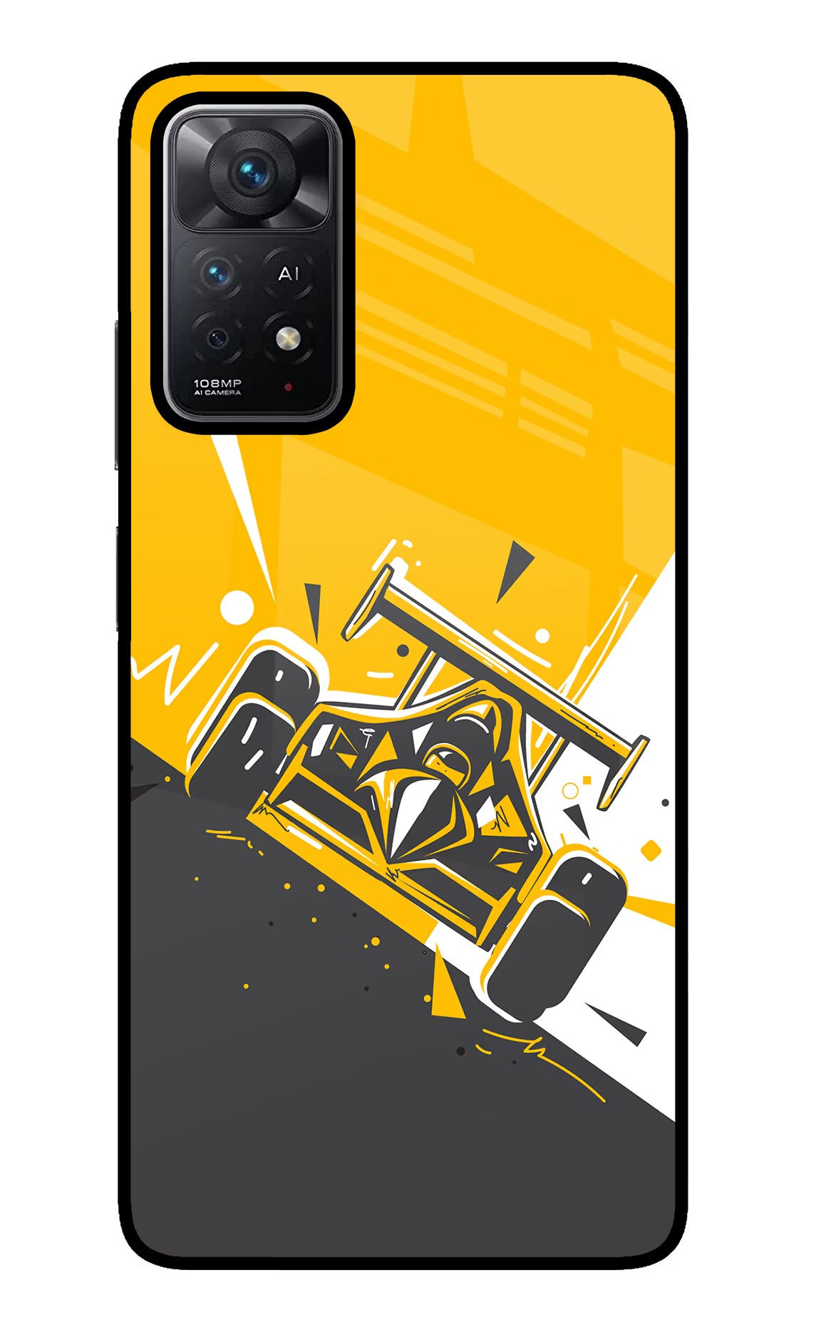 Track King Redmi Note 11 Pro+ 5G Glass Case Back Cover by Casekaro