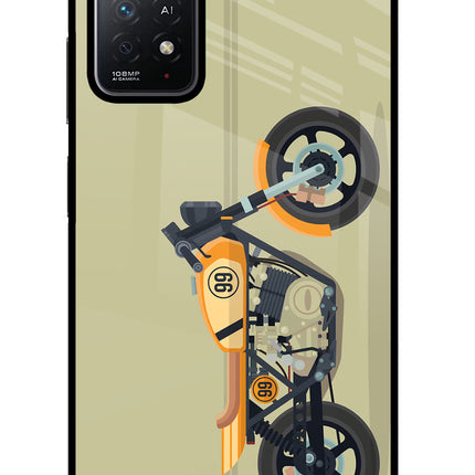 Vertical Speedster Redmi Note 11 Pro+ 5G Glass Case Back Cover by Casekaro