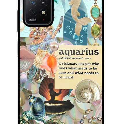 Aquarius Zodiac Redmi Note 11 Pro+ 5G Glass Case Back Cover by Casekaro