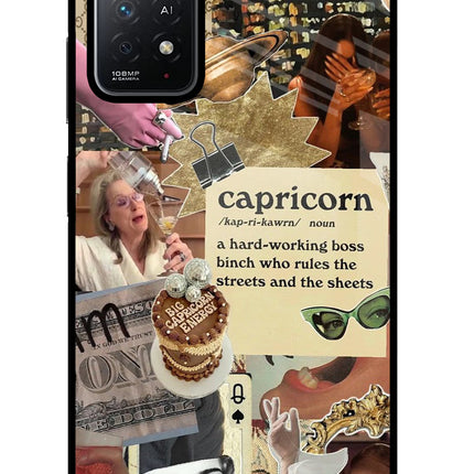 Capricorn Zodiac Redmi Note 11 Pro+ 5G Glass Case Back Cover by Casekaro