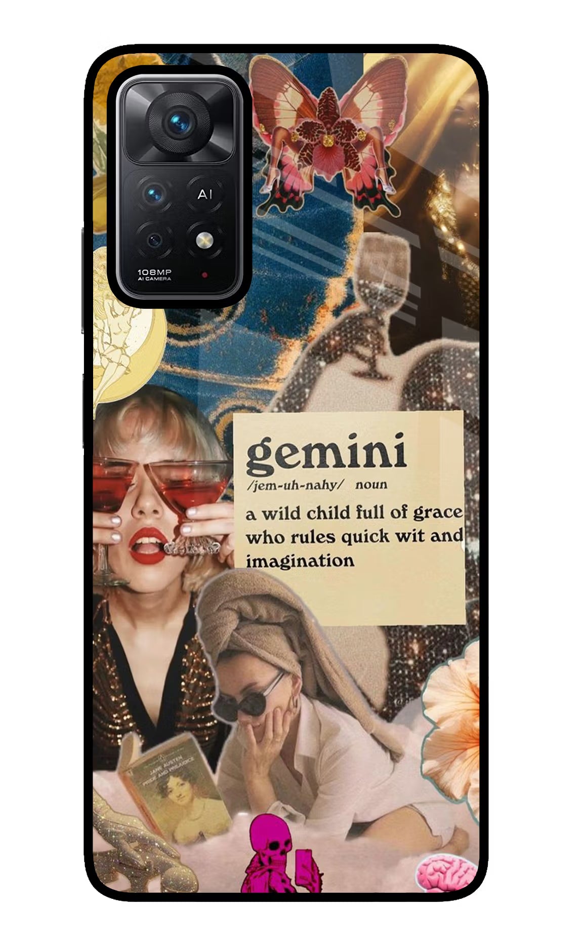 Gemini Zodiac Redmi Note 11 Pro+ 5G Glass Case Back Cover by Casekaro