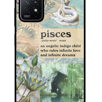 Pisces Zodiac Redmi Note 11 Pro+ 5G Glass Case Back Cover by Casekaro