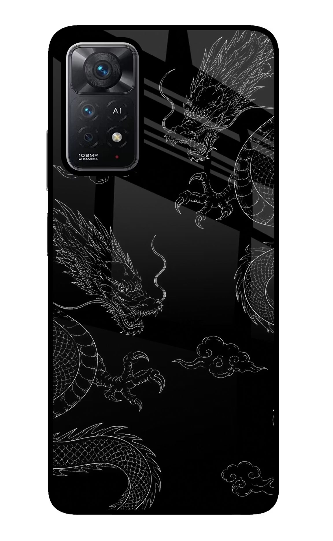 Twin Dragons Redmi Note 11 Pro+ 5G Glass Case Back Cover by Casekaro