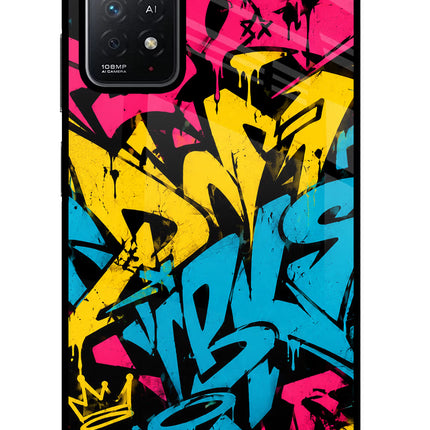 Graffiti Vibe Redmi Note 11 Pro+ 5G Glass Case Back Cover by Casekaro