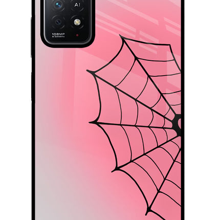Pink Web Redmi Note 11 Pro+ 5G Glass Case Back Cover by Casekaro