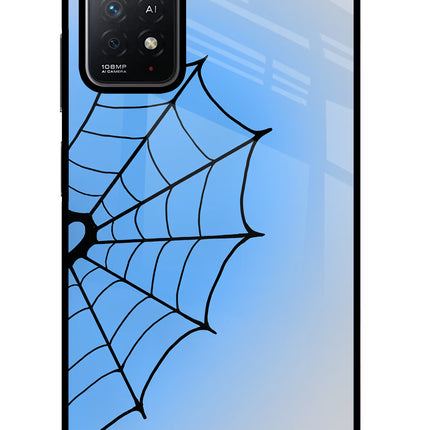 Blue Web Redmi Note 11 Pro+ 5G Glass Case Back Cover by Casekaro