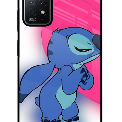 Stitch Hug Redmi Note 11 Pro+ 5G Glass Case Back Cover by Casekaro