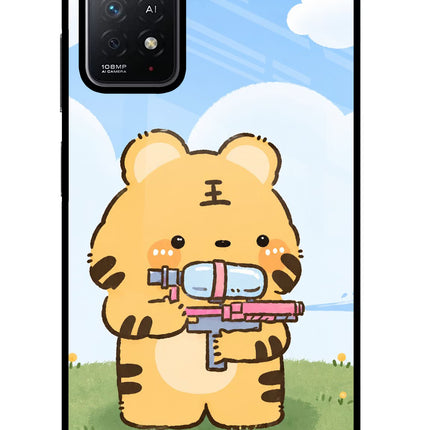 Tiger Treat Redmi Note 11 Pro+ 5G Glass Case Back Cover by Casekaro