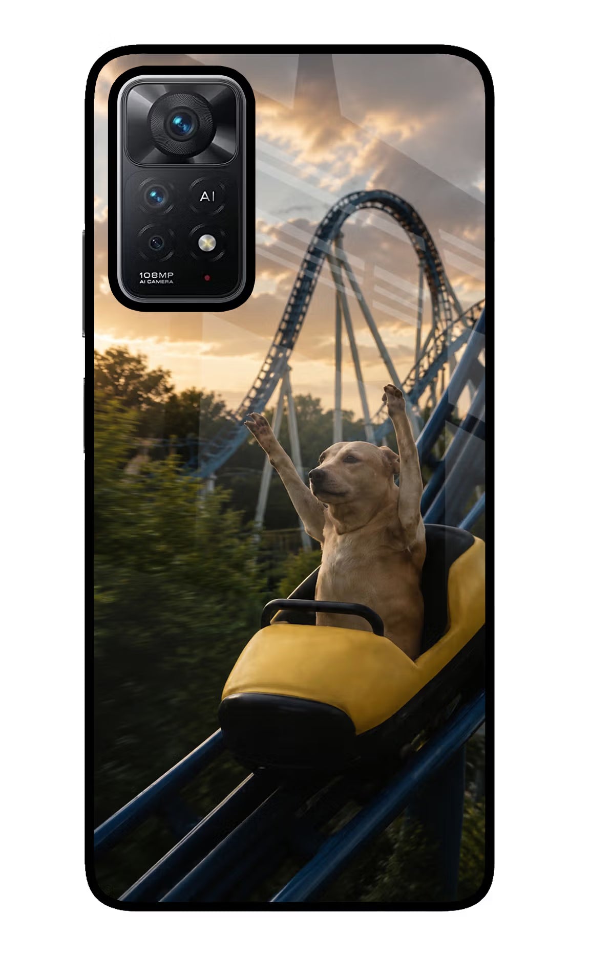 Rollercoaster Dog Redmi Note 11 Pro+ 5G Glass Case