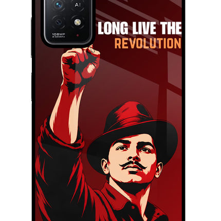 Bhagat Singh Revolution Redmi Note 11 Pro+ 5G Glass Case Back Cover by Casekaro