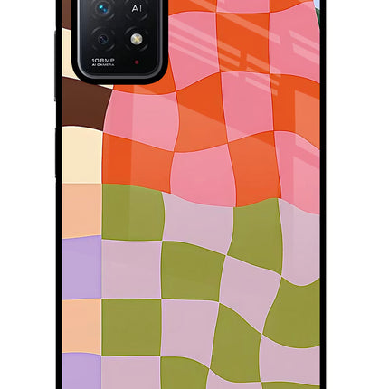 Wavy Grid Redmi Note 11 Pro+ 5G Glass Case Back Cover by Casekaro
