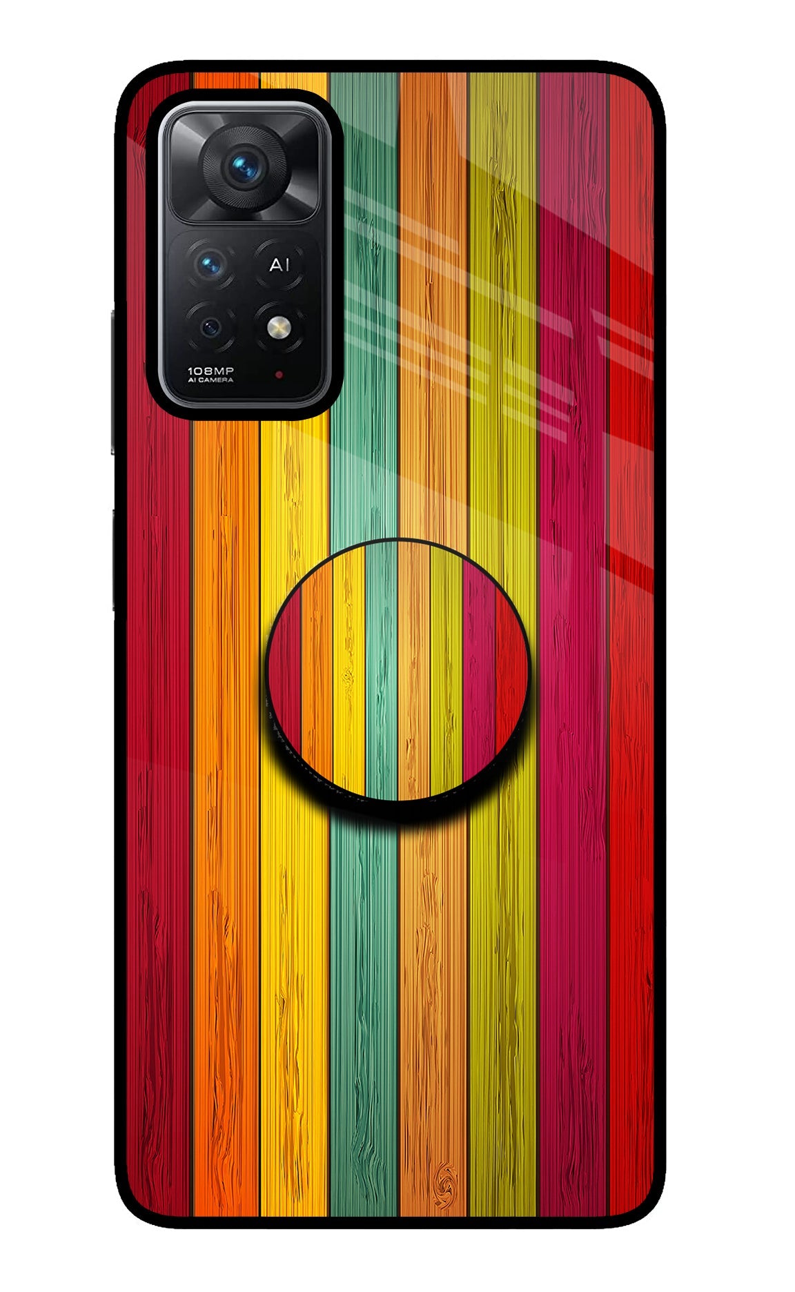 Multicolor Wooden Redmi Note 11 Pro+ 5G Glass Case