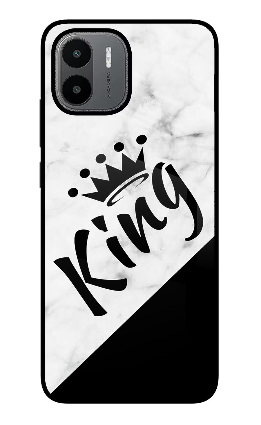 King Redmi A1/A2 Back Cover, Glass case