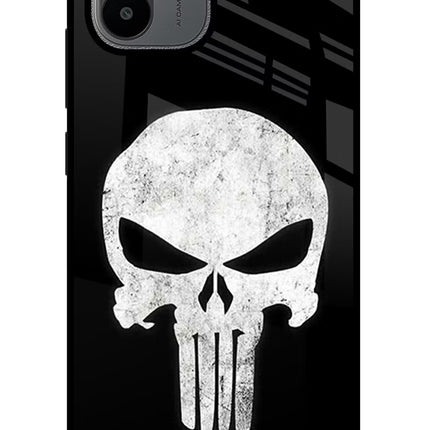 Punisher Skull Redmi A1/A2 Glass Case Back Cover by Casekaro