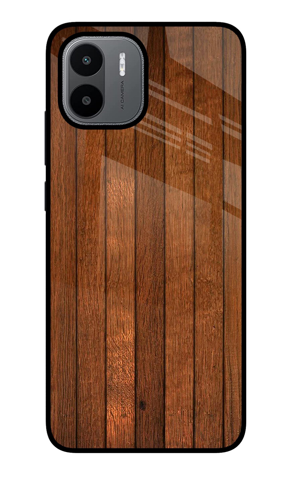 Wooden Artwork Bands Redmi A1/A2 Glass Case