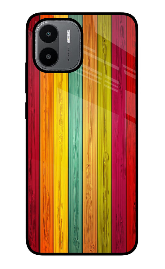 Multicolor Wooden Redmi A1/A2 Glass Case