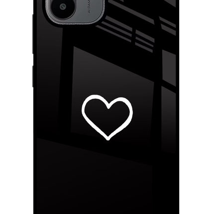Heart Redmi A1/A2 Glass Case Back Cover by Casekaro