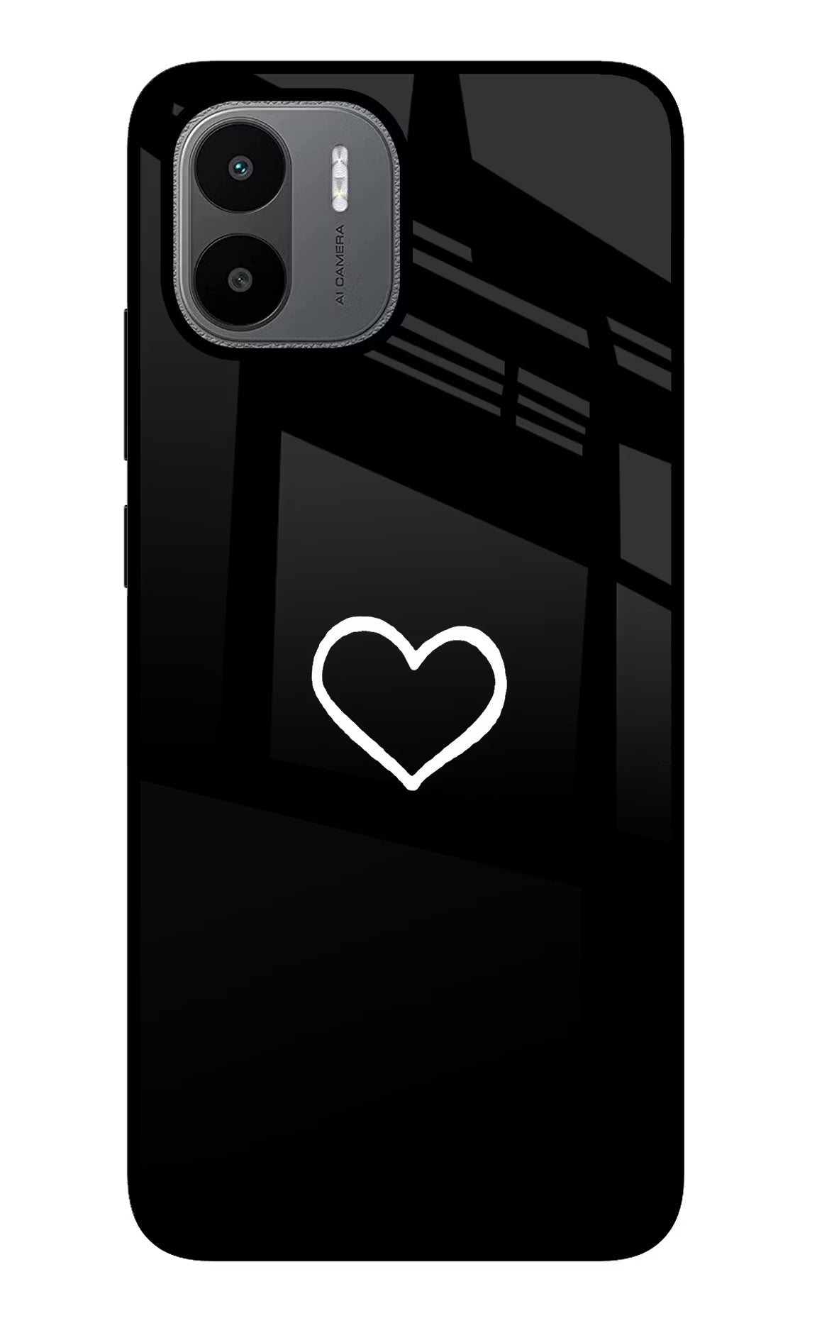 Heart Redmi A1/A2 Glass Case Back Cover by Casekaro