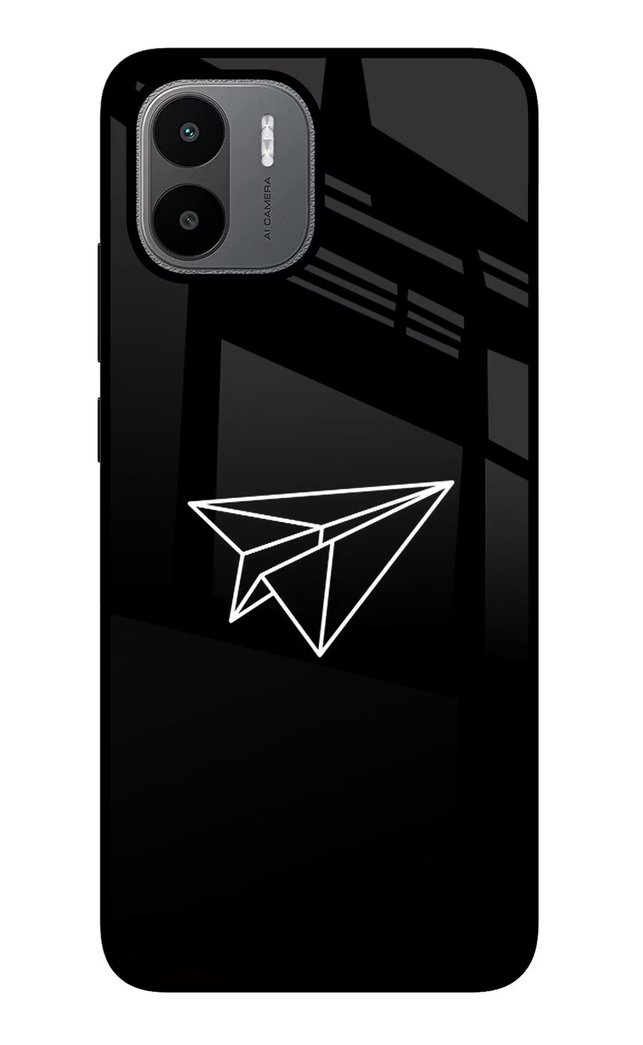 Paper Plane White Redmi A1/A2 Back Cover, Glass case