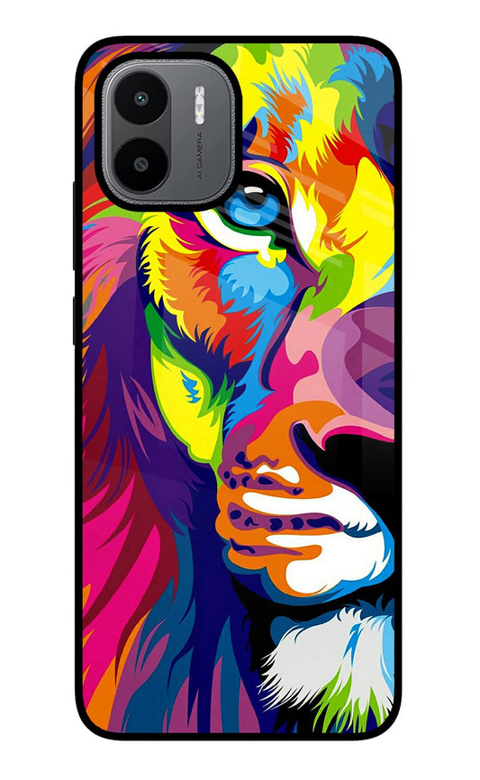 Lion Half Face Redmi A1/A2 Glass Case