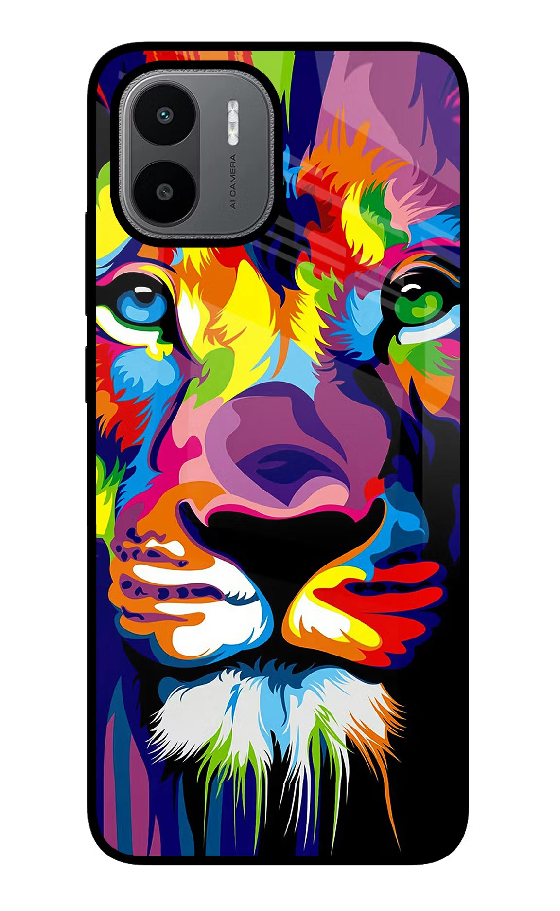 Lion Redmi A1/A2 Glass Case Back Cover by Casekaro