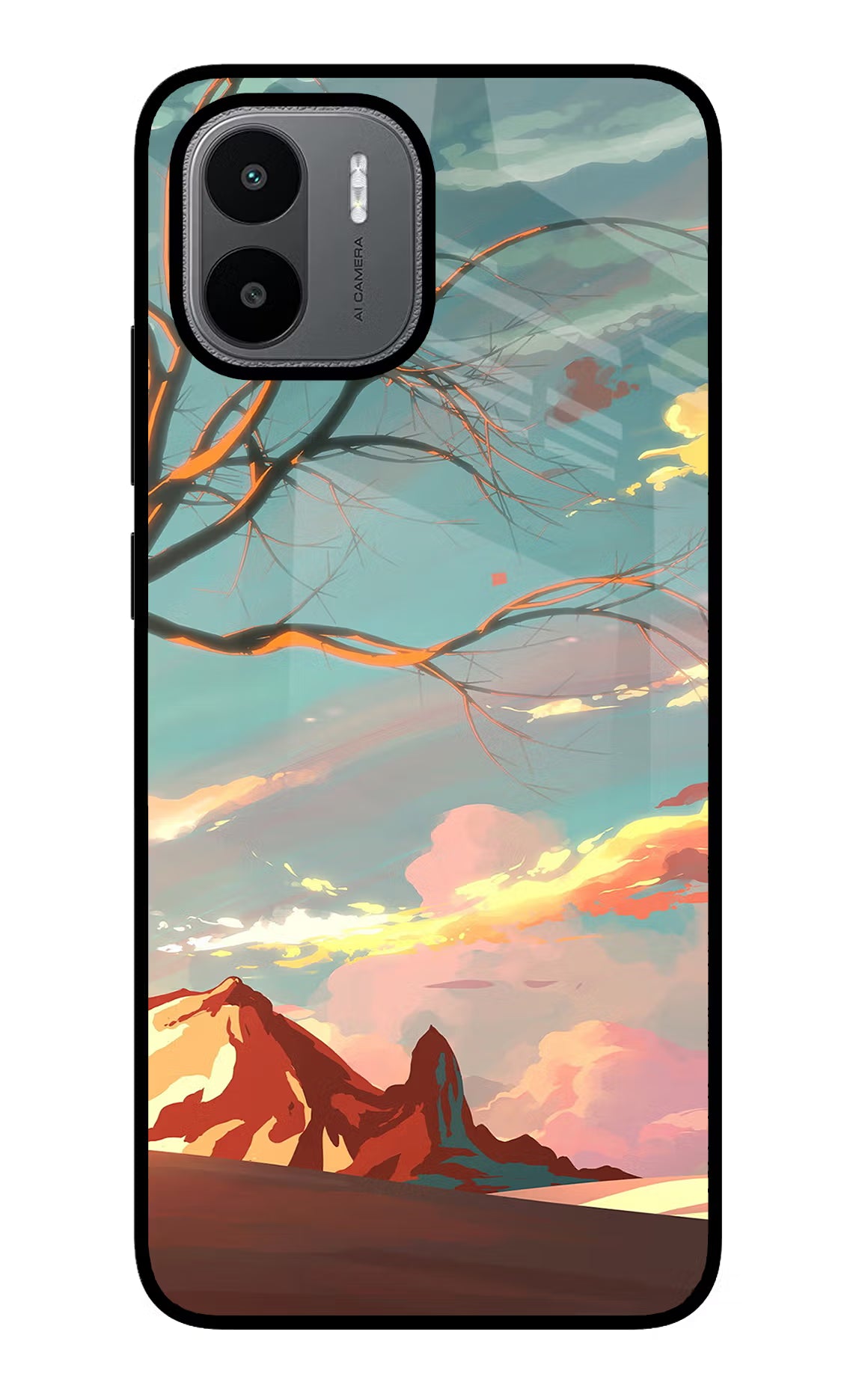 Scenery Redmi A1/A2 Glass Case Back Cover by Casekaro