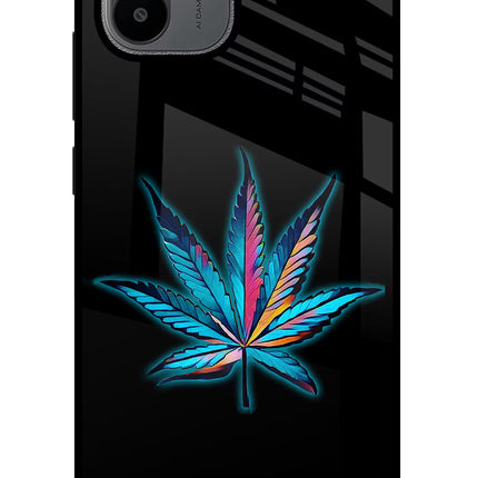Weed Redmi A1/A2 Glass Case Back Cover by Casekaro