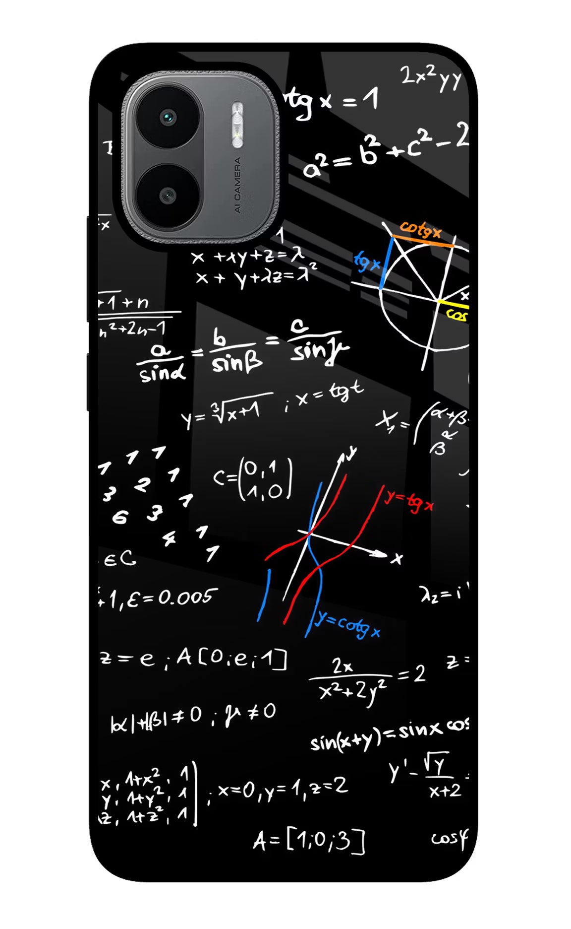 Mathematics Formula Redmi A1/A2 Glass Case Back Cover by Casekaro