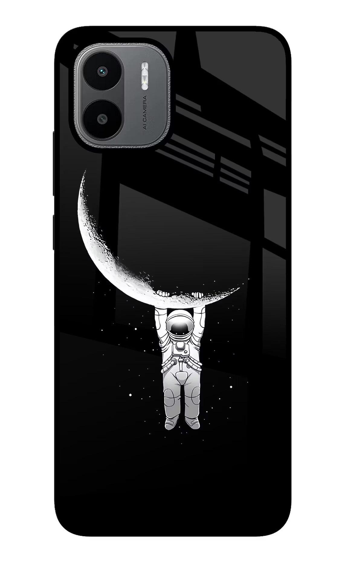 Moon Space Redmi A1/A2 Glass Case Back Cover by Casekaro
