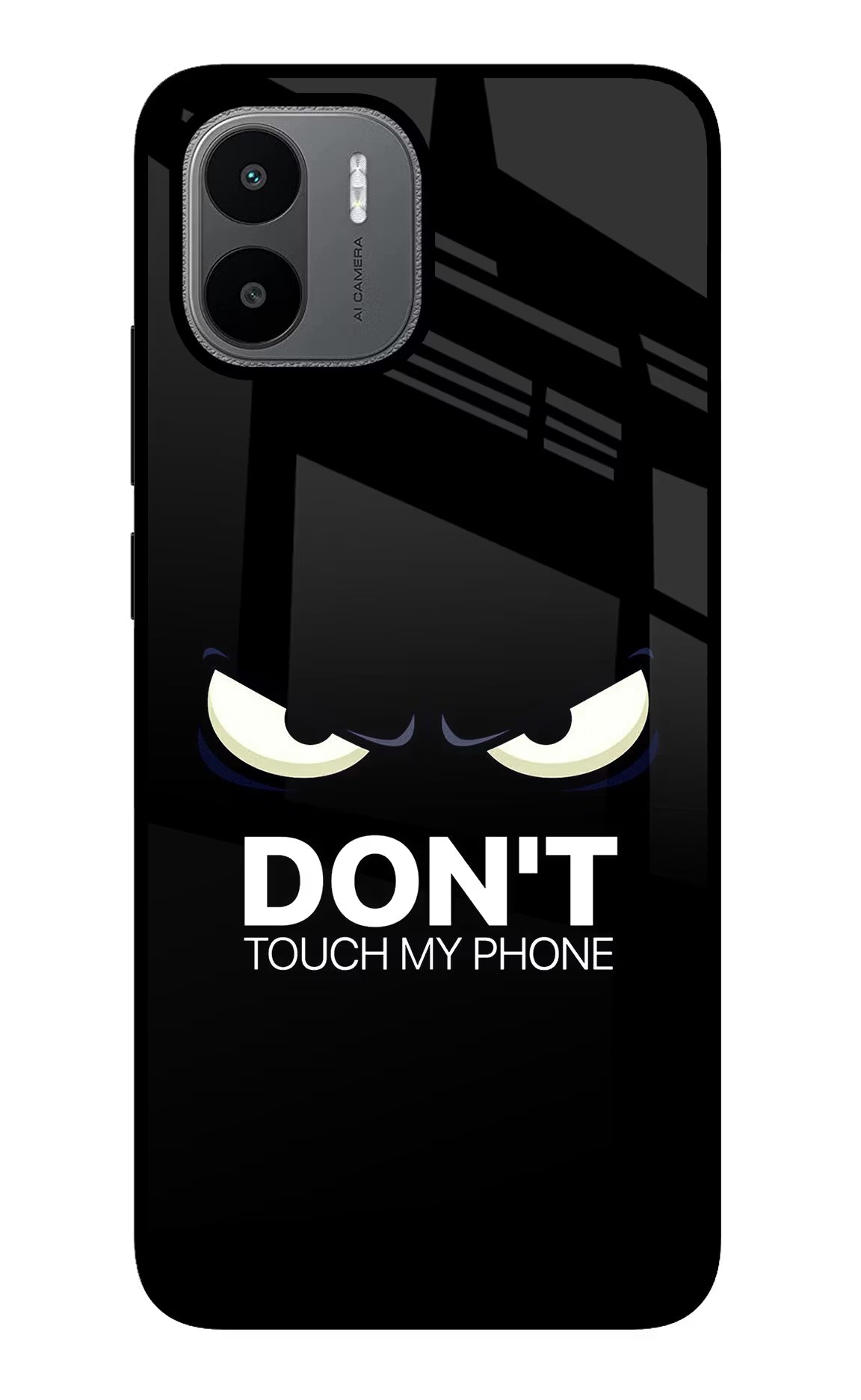 Don'T Touch My Phone Redmi A1/A2 Glass Case Back Cover by Casekaro