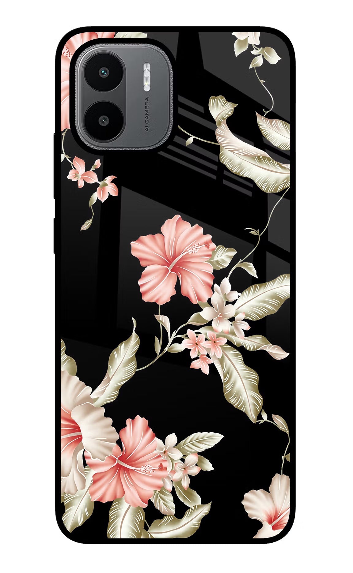 Flowers Redmi A1/A2 Glass Case Back Cover by Casekaro