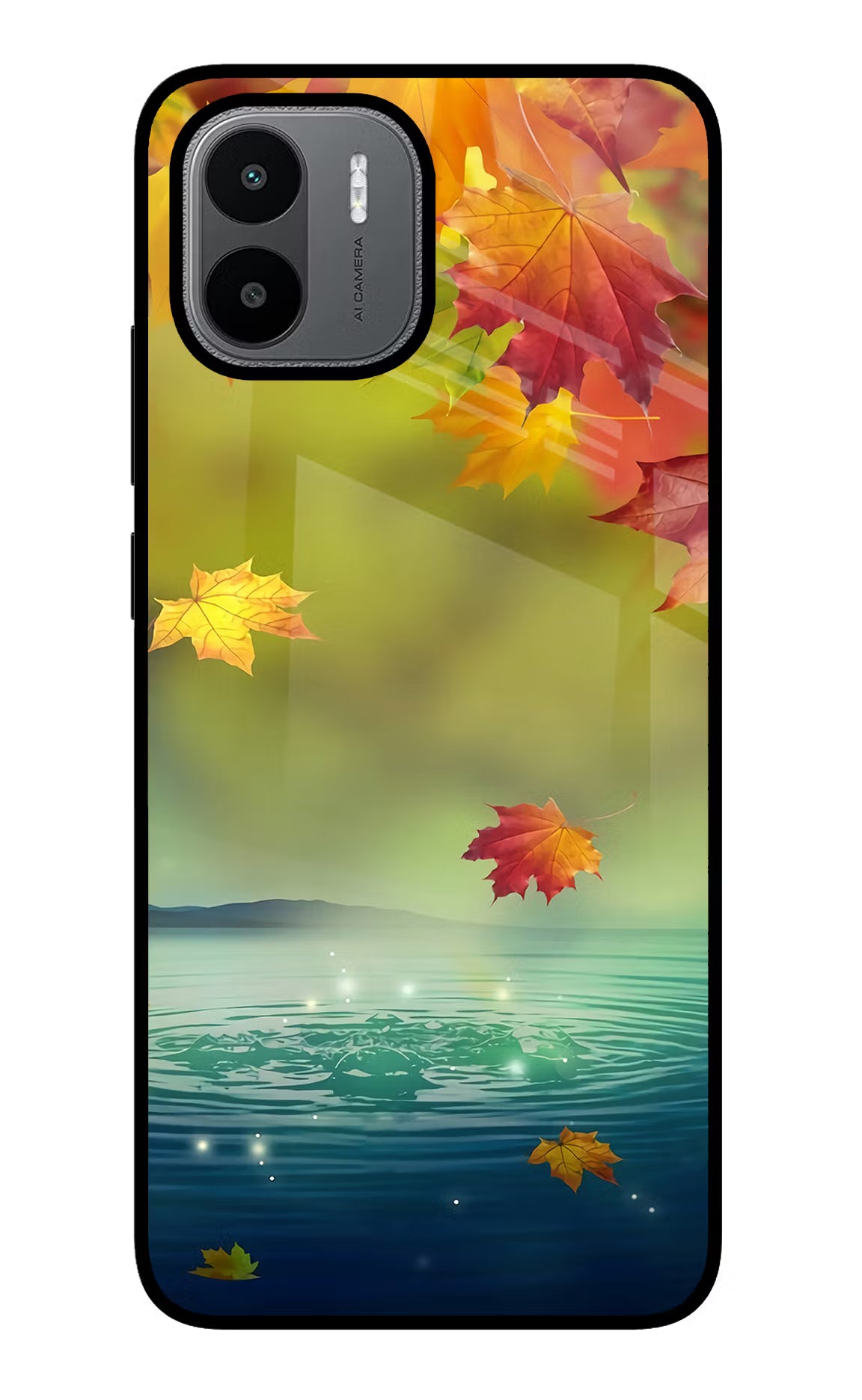 Flowers Redmi A1/A2 Glass Case Back Cover by Casekaro