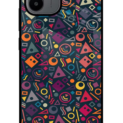 Geometric Abstract Redmi A1/A2 Glass Case Back Cover by Casekaro