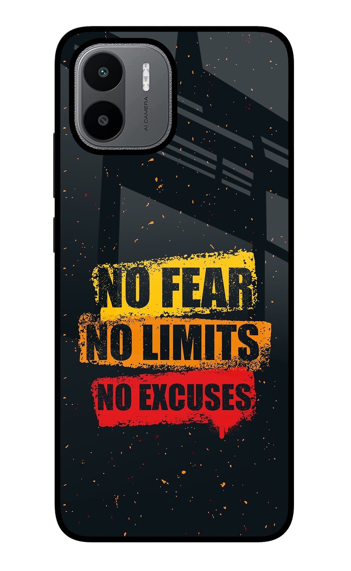 No Fear No Limits No Excuse Redmi A1/A2 Glass Case