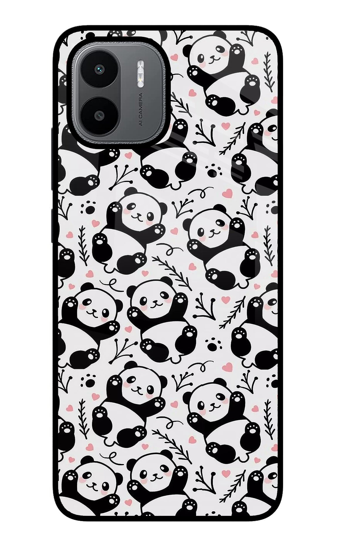 Cute Panda Redmi A1/A2 Glass Case