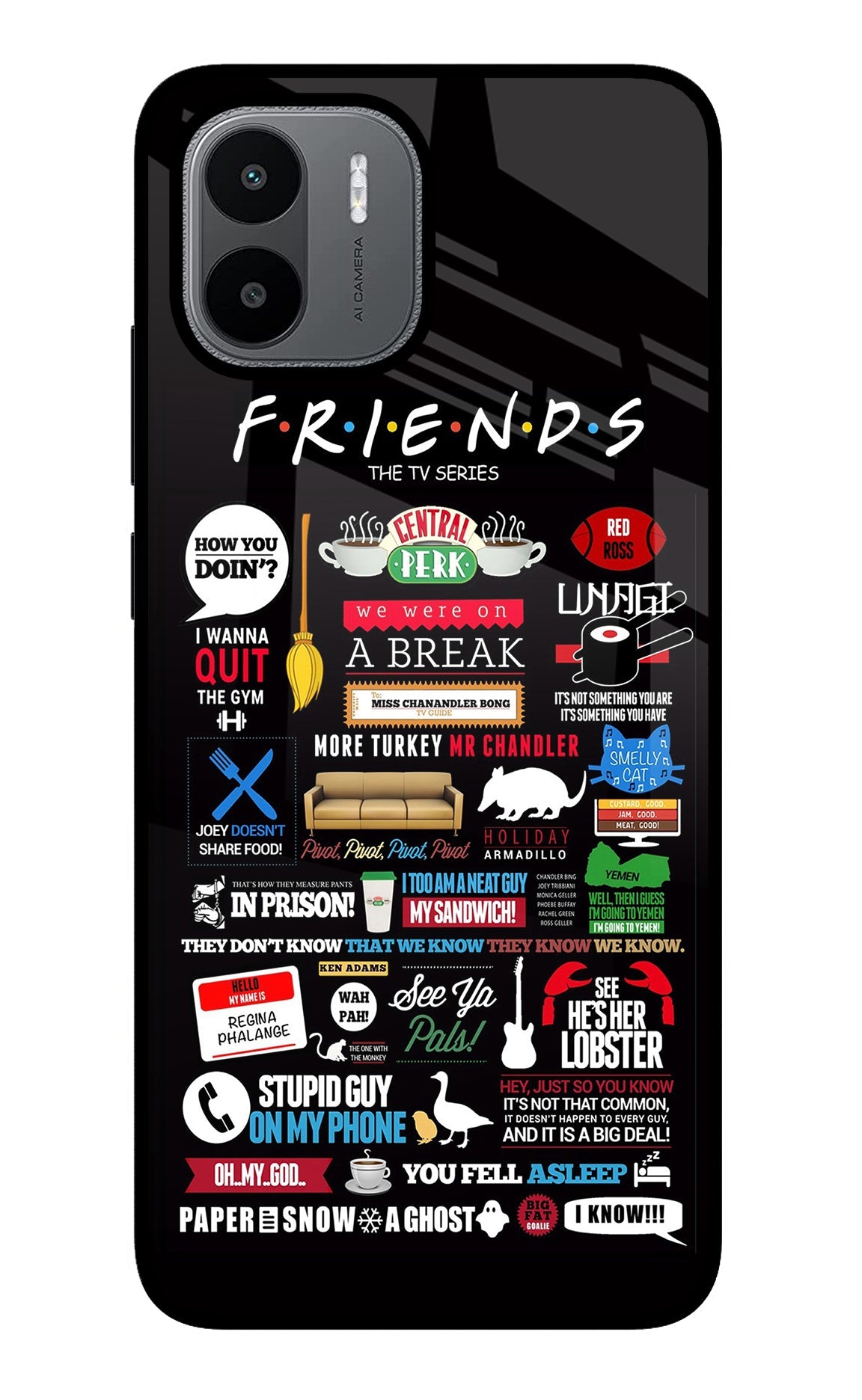 FRIENDS Redmi A1/A2 Glass Case