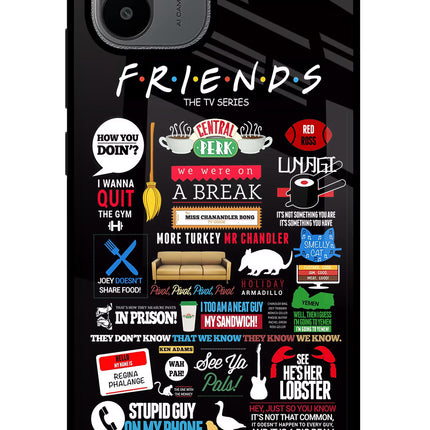 FRIENDS Redmi A1/A2 Glass Case Back Cover by Casekaro